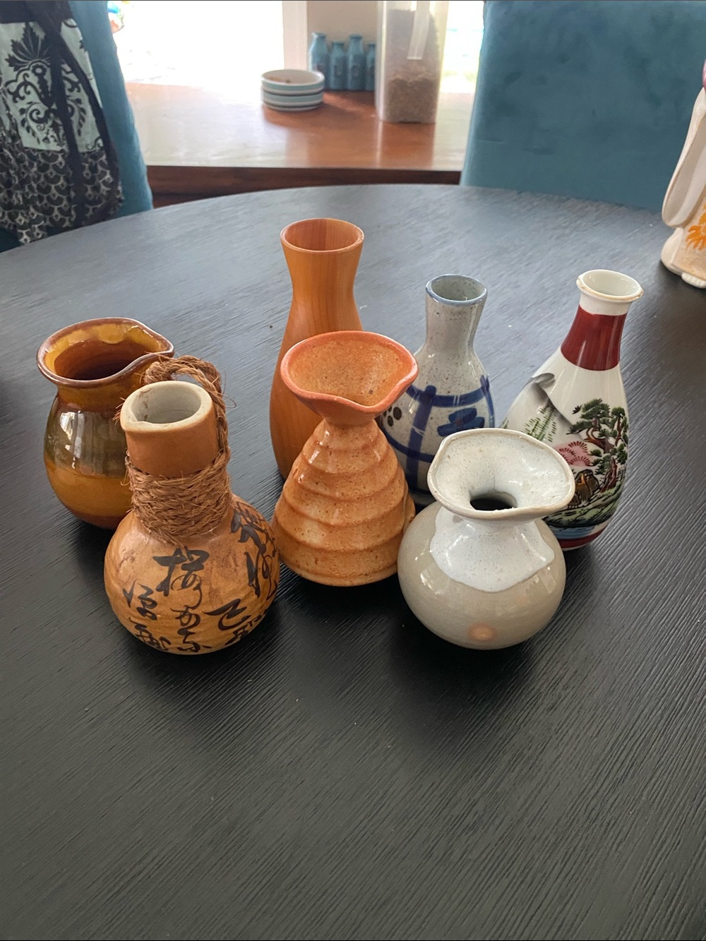 Lot of vintage Japanese ceramic tokkuri saki bottles